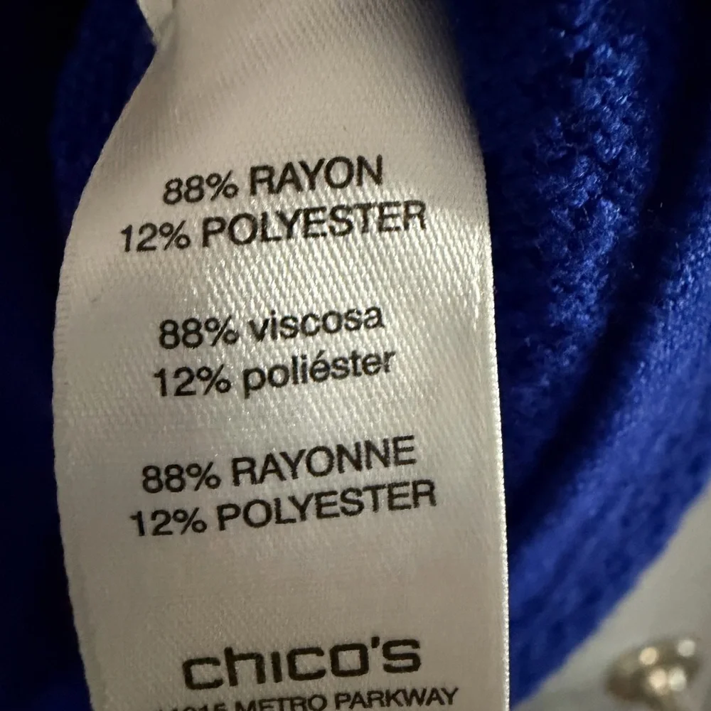 Chico's Vibrant Blue Knit Top - Picture 4 of 7